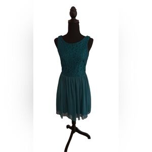 Speechless Teal Lace Mini Dress